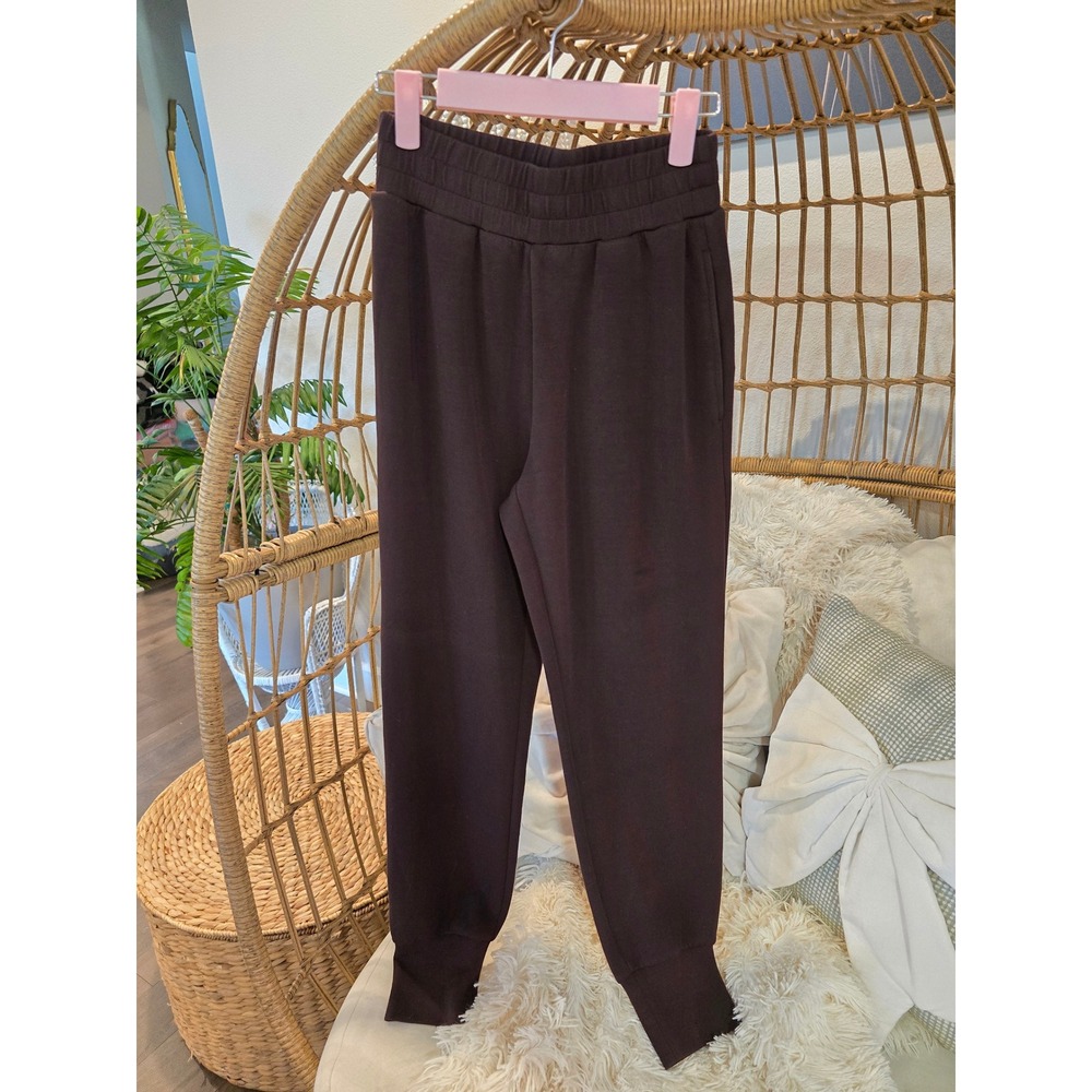 Varley Slim Cuff Pant Espresso Brown DoubleSoft Joggers Womens High Rise